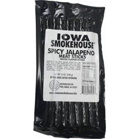 Iowa Smokehouse & Preferred Wholesale 253844 16 Oz Spicy Jalapeno Flavor Meat Sticks - Pack Of 10
